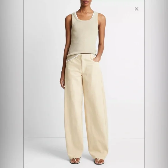 Vince Washed Twill Haystack Wide-Leg Pants Size 8 NWOT - Picture 1 of 14